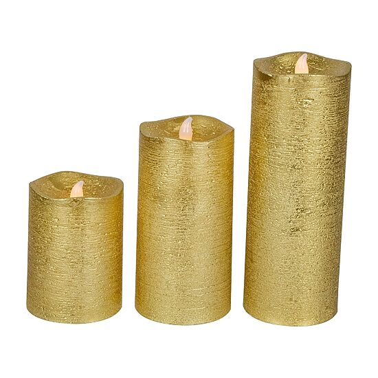 Northlight 8" Led Brushed Flameless Pillar Flameless Candle