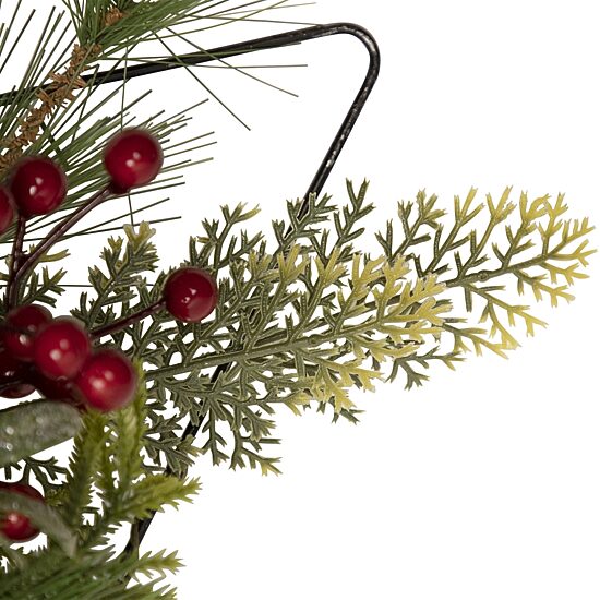 Northlight 24" Pine Tree With Berries And Holly Christmas Window Decor