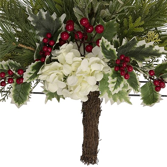 Northlight 24" Pine Tree With Berries And Holly Christmas Window Decor