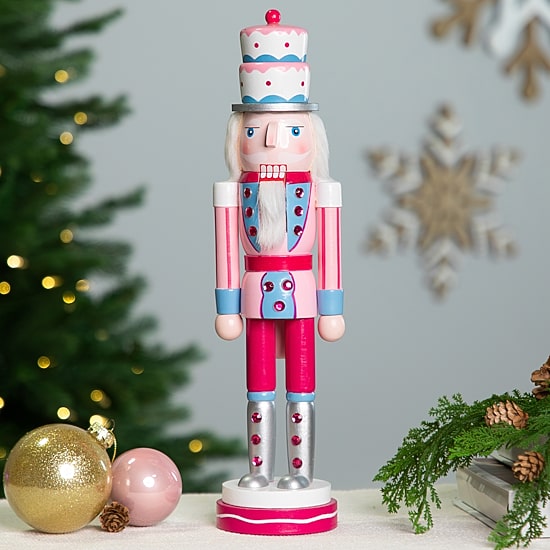 Northlight 15" Cake King Wood Christmas Nutcracker