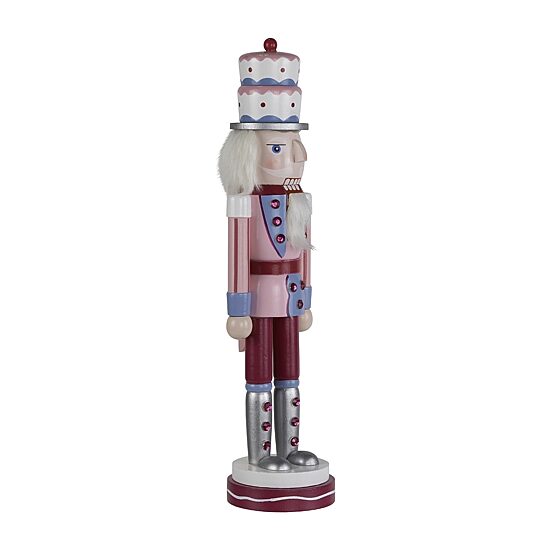 Northlight 15" Cake King Wood Christmas Nutcracker