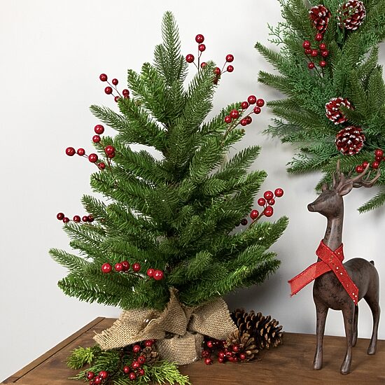 Northlight 24" Potted Sarasota Pine Artificial Mini 2 Foot Pine Christmas Tree