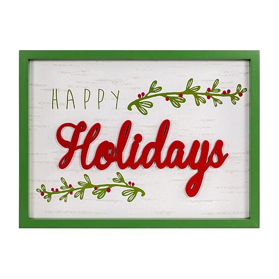 Northlight 16" Framed "Happy" Wooden Wall Sign