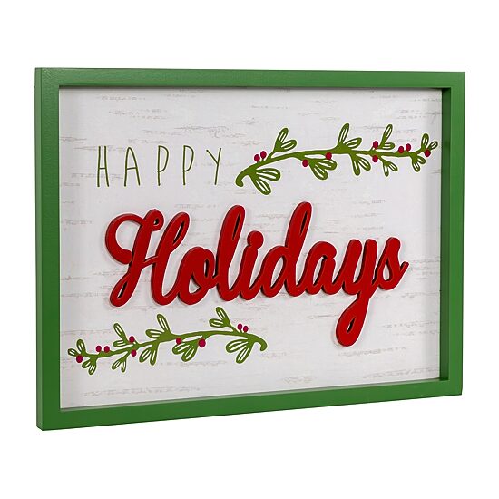 Northlight 16" Framed "Happy" Wooden Wall Sign