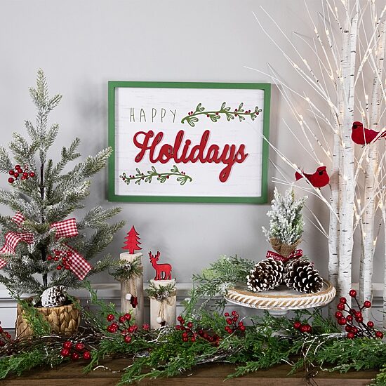 Northlight 16" Framed "Happy" Wooden Wall Sign