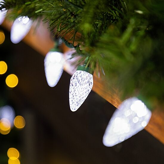 Northlight 67ft 100ct Pure White Faceted Led C9 String Lights