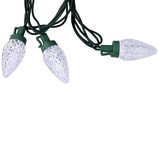 Northlight 67ft 100ct Pure White Faceted Led C9 String Lights