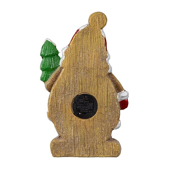 Northlight 16" Lighted Gingerbread Santa With Frosted Tree Christmas Figurine