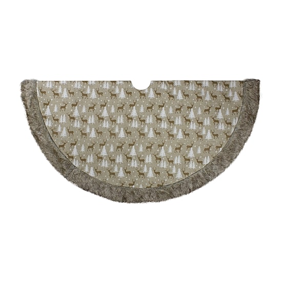 Northlight 48" Knit Deer And Tree Indoor Tree Skirt