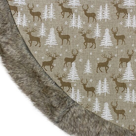 Northlight 48" Knit Deer And Tree Indoor Tree Skirt