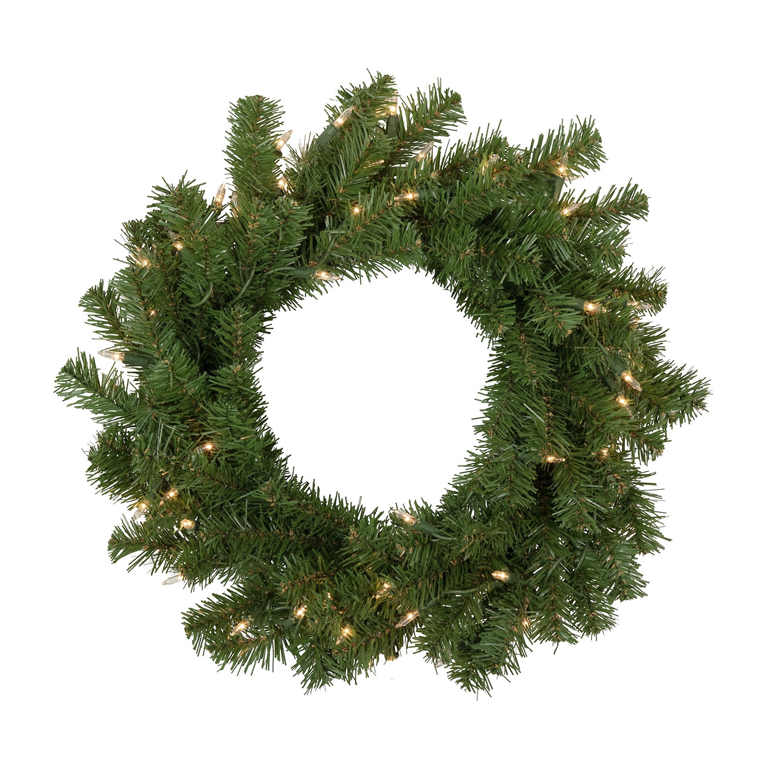 Northlight 18" Pre Lit Deluxe Dorchester Pine Wreath