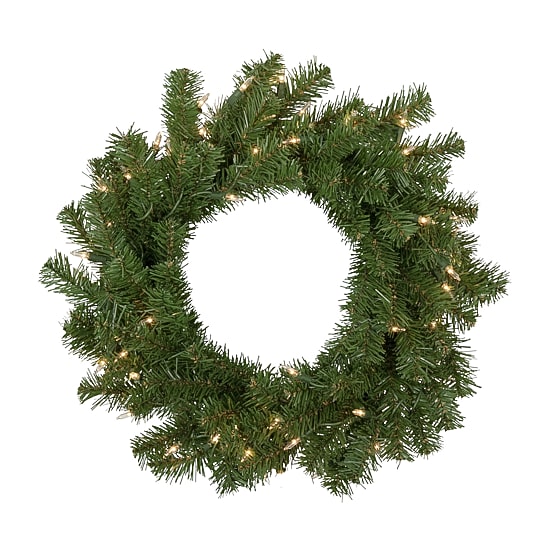 Northlight 18" Pre Lit Deluxe Dorchester Pine Wreath
