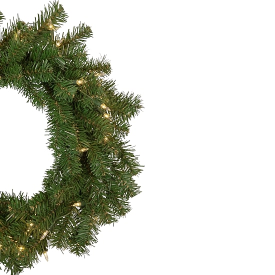 Northlight 18" Pre Lit Deluxe Dorchester Pine Wreath