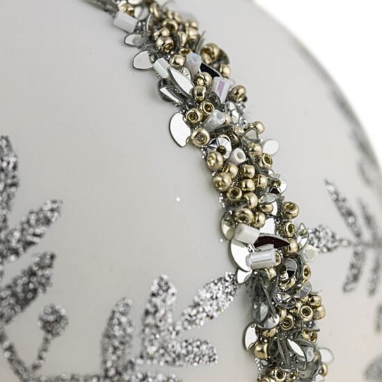 Northlight 4" Matte Sequin Glitter Snowflake Glass Christmas Ornament