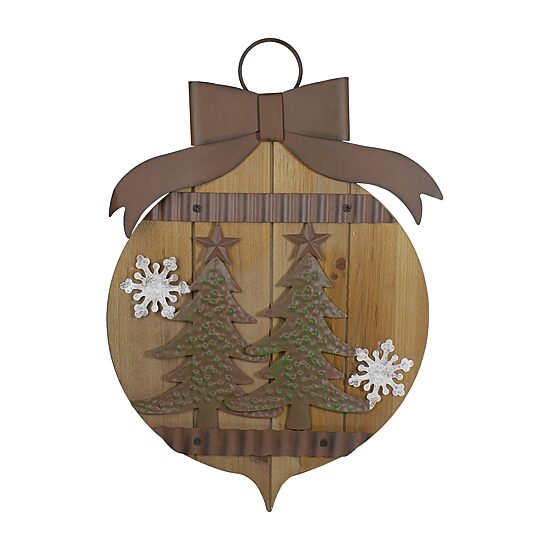 Northlight 18" Rustic Trees And Snowflakes Wall Sign