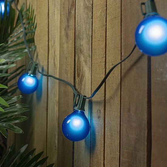 Northlight 14ft 15ct Blue G50 Globe Patio Satin Finish String Lights