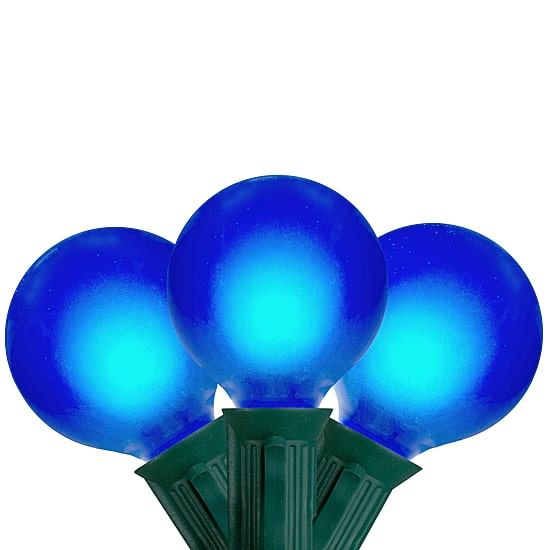 Northlight 14ft 15ct Blue G50 Globe Patio Satin Finish String Lights