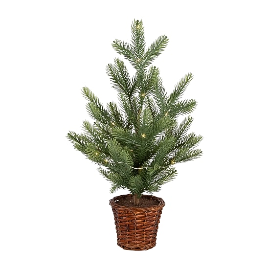 Northlight 20" Pre Lit Artificial Pine With Basket Base 1 1/2 Feet Pine Christmas Tree