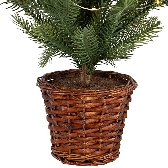 Northlight 20" Pre Lit Artificial Pine With Basket Base 1 1/2 Feet Pine Christmas Tree