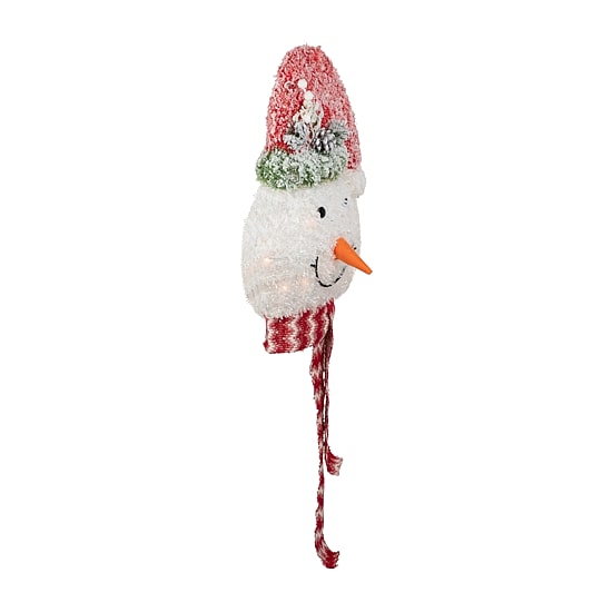 Northlight 22" Lighted Snowman Wearing A Frosted Hat With Pine Christmas Tree Topper