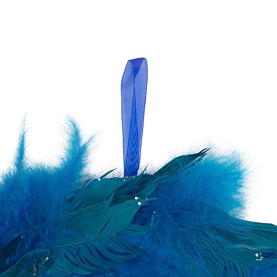 Northlight 15" Two Tone Feathers Glittered Wreath