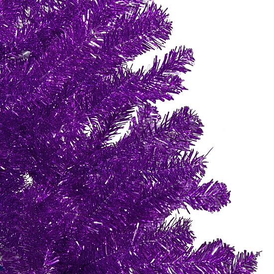 Northlight 7ft Metallic Purple Tinsel 4 1/2 Foot Christmas Tree