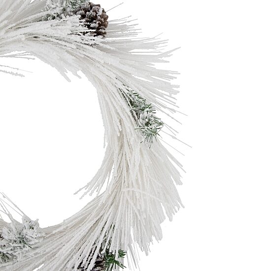 Northlight 24" Flocked Artificial With Pine Cones Wreath