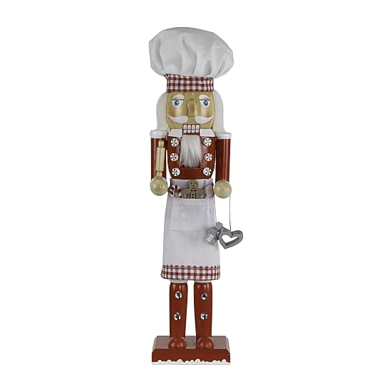 Northlight 15" Baker With Rolling Pin Wood Christmas Nutcracker