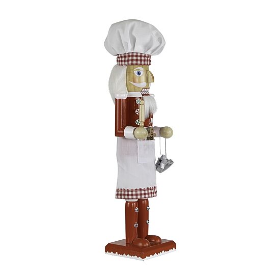 Northlight 15" Baker With Rolling Pin Wood Christmas Nutcracker
