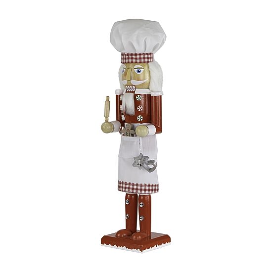 Northlight 15" Baker With Rolling Pin Wood Christmas Nutcracker