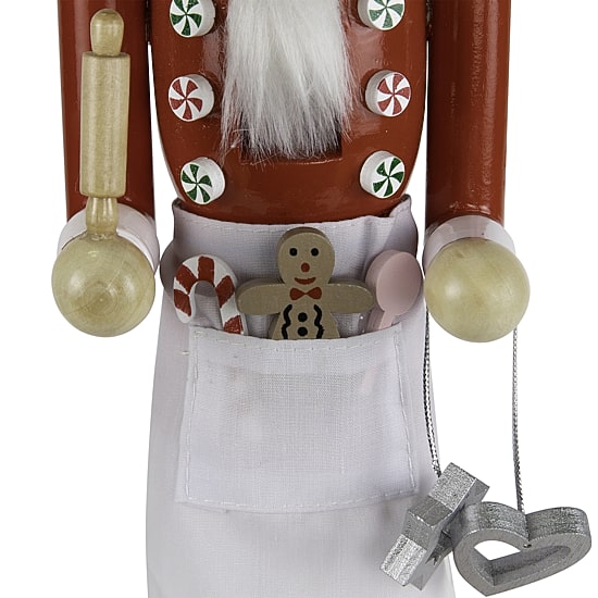 Northlight 15" Baker With Rolling Pin Wood Christmas Nutcracker