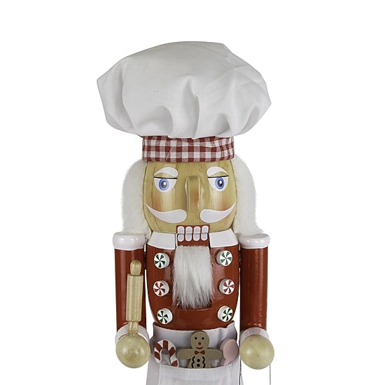 Northlight 15" Baker With Rolling Pin Wood Christmas Nutcracker