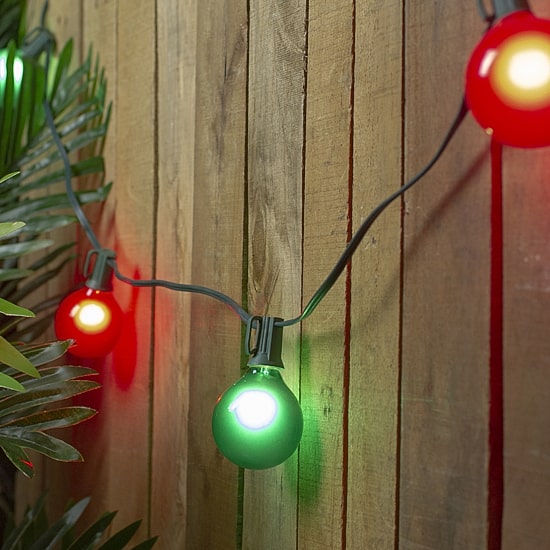 Northlight 14ft 15ct Green And Red G50 Globe Patio Satin Finish String Lights