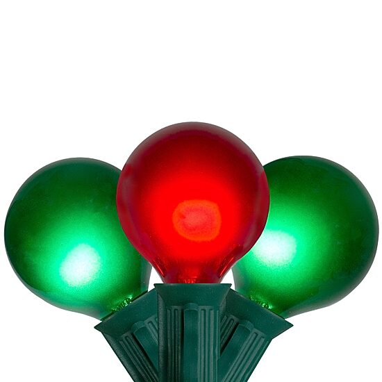 Northlight 14ft 15ct Green And Red G50 Globe Patio Satin Finish String Lights