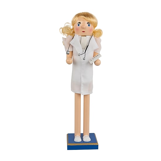 Northlight 15" Nurse With Stethoscope Wooden Wood Christmas Nutcracker