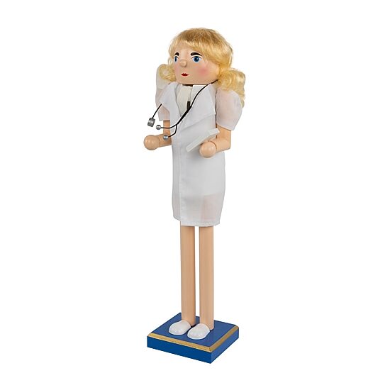 Northlight 15" Nurse With Stethoscope Wooden Wood Christmas Nutcracker