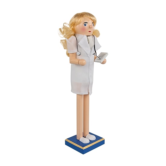 Northlight 15" Nurse With Stethoscope Wooden Wood Christmas Nutcracker