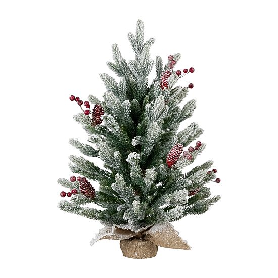 Northlight 25" Potted Flocked Mini Fir Pine 2 Foot Flocked Pine Christmas Tree