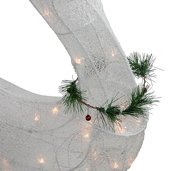 Northlight 51" Lighted Reindeer With Sleigh Christmas Yard Art