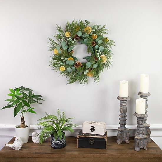 Northlight 22" Cypress Lemon And Eucalyptus Wreath