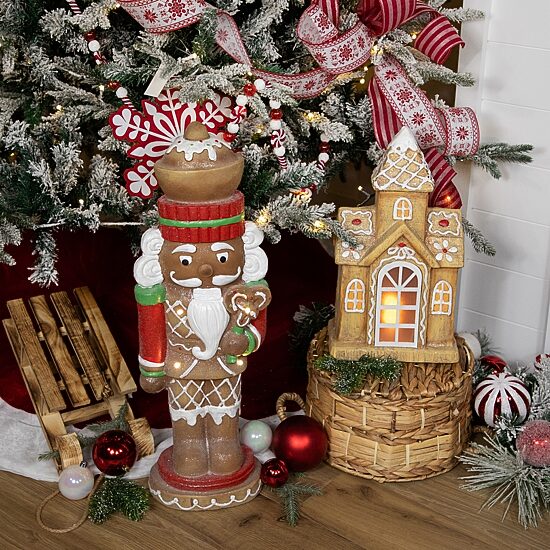 Northlight 16" Led Lighted Gingerbread House With Icing Accents Gingerbread House