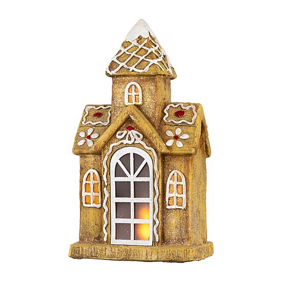 Northlight 16" Led Lighted Gingerbread House With Icing Accents Gingerbread House