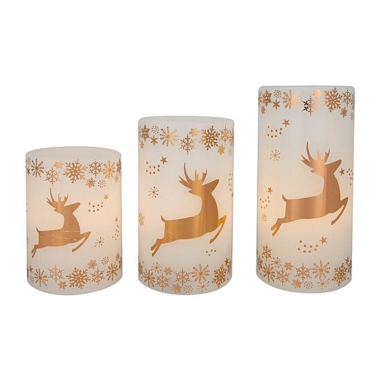 Northlight 6" Led Reindeer Flameless Flickering Wax Pillar Flameless Candle