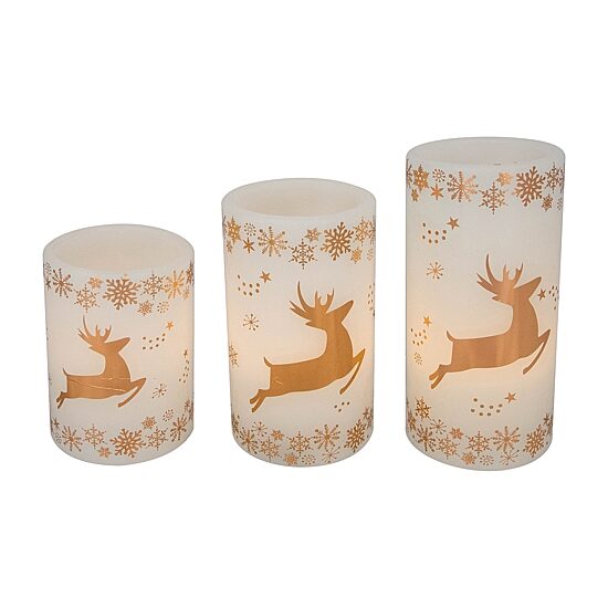 Northlight 6" Led Reindeer Flameless Flickering Wax Pillar Flameless Candle