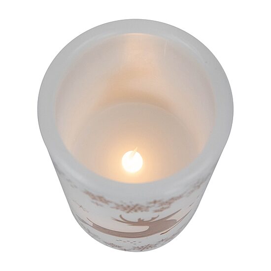 Northlight 6" Led Reindeer Flameless Flickering Wax Pillar Flameless Candle