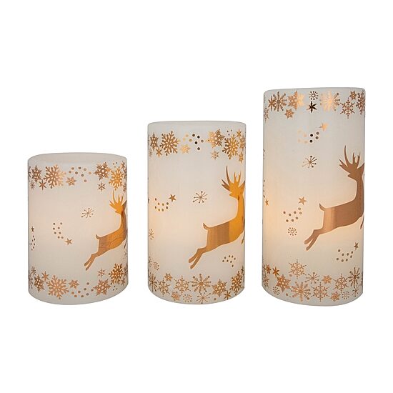 Northlight 6" Led Reindeer Flameless Flickering Wax Pillar Flameless Candle