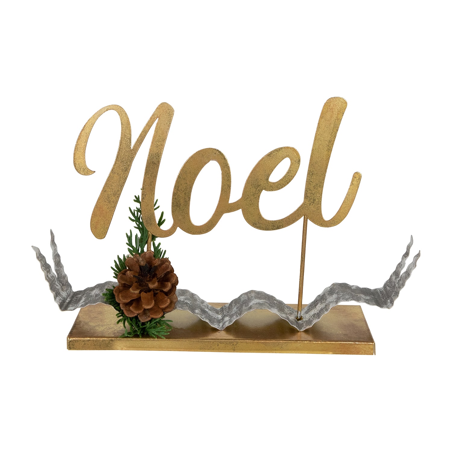 Northlight 11" Pine Foliage And Pine Cone "Noel" Christmas Tabletop Decor