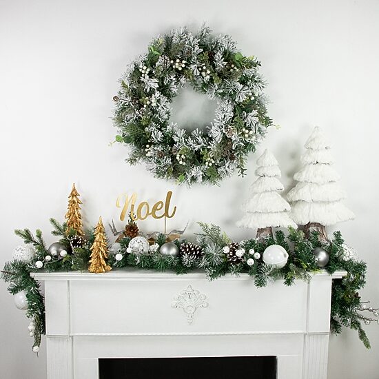 Northlight 11" Pine Foliage And Pine Cone "Noel" Christmas Tabletop Decor