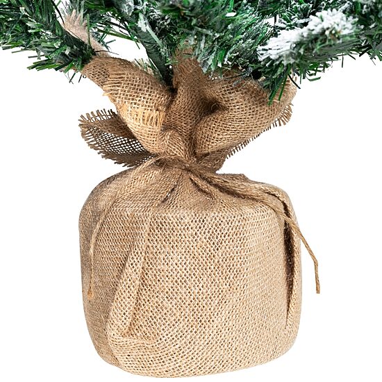 Northlight 3ft Frosted Pine In Burlap Base 3 1/2 Foot Pine Christmas Tree