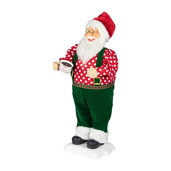 Northlight 24" Animated And Musical Santa Claus With Hot Cocoa Christmas Figurine